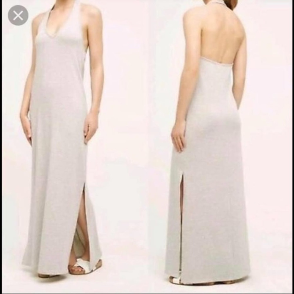 Anthropologie Saturday/Sunday grey halter dress M